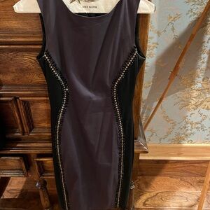 Exquisite Black and Navy Cocktail Dress with beading.